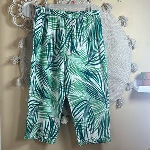 For Cynthia palm print capris